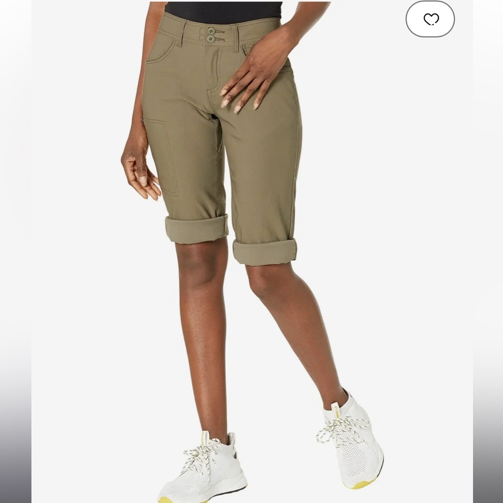 NWT PrAna Halle Capri II sz 0 Slate Green UPF 50 Adjustable Legs Water Resistant